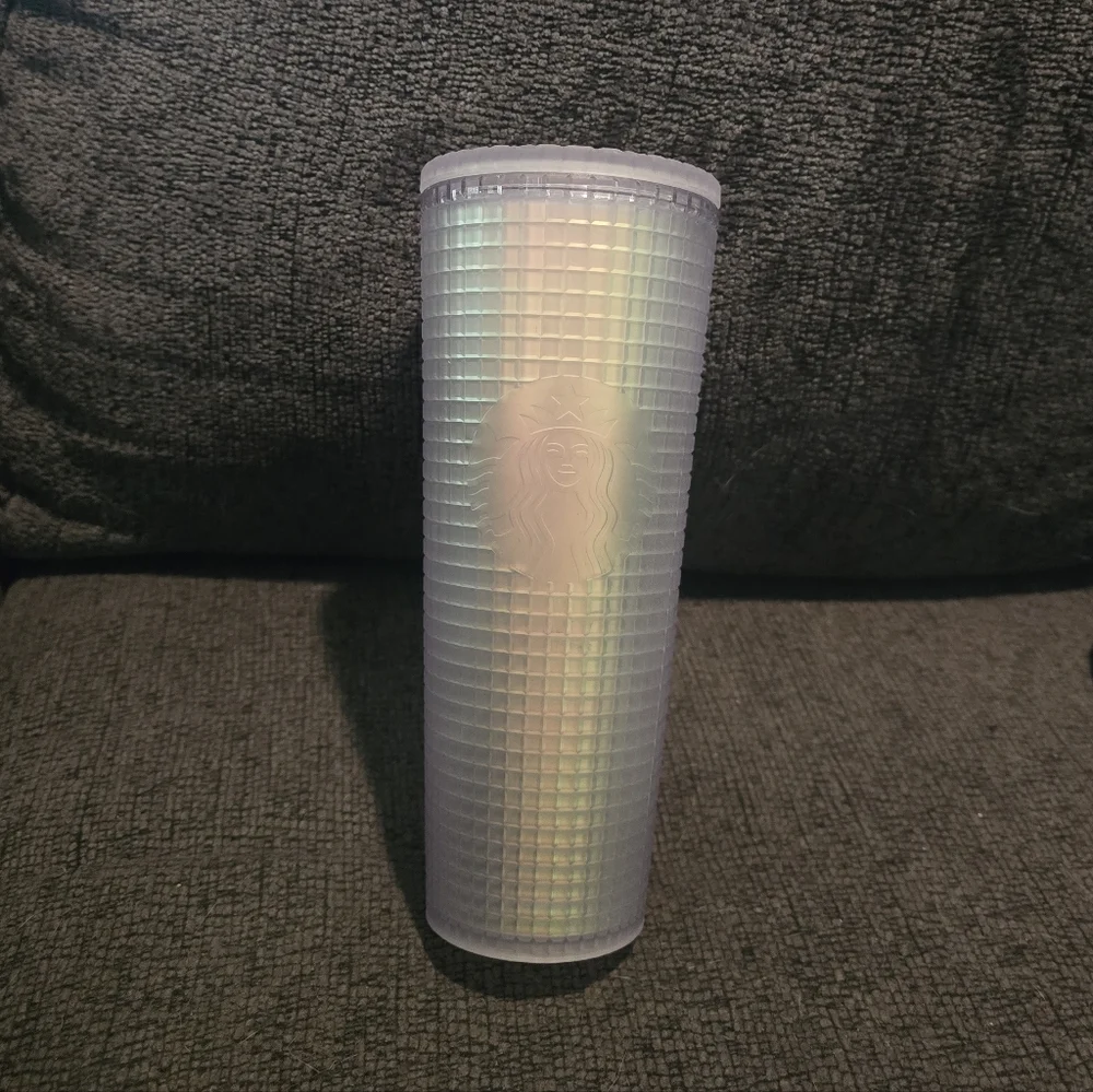 Starbucks | 2022 Iridescent Frost White Grid Tumbler